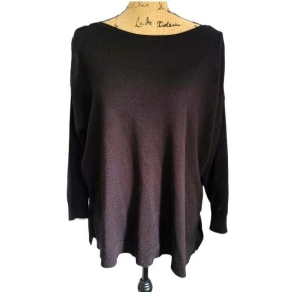 89th + Madison Black Button Shoulder Sweater - Picture 1 of 12